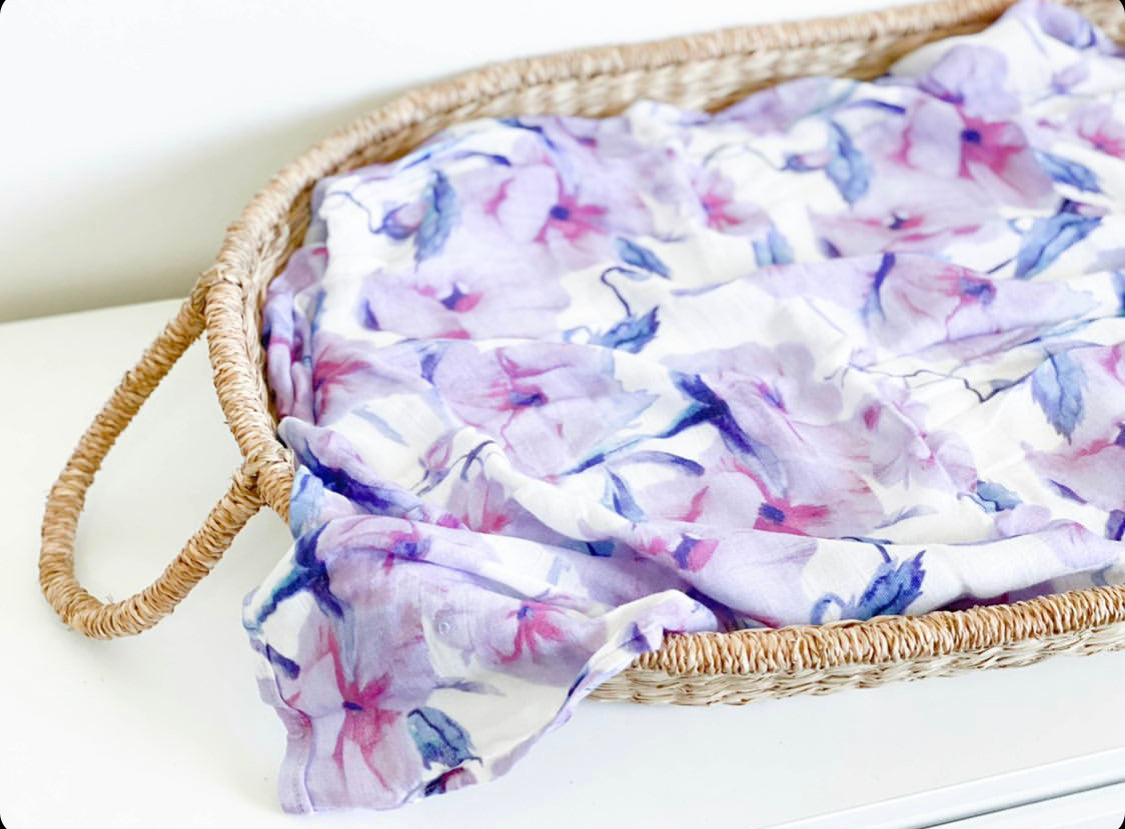 Bamboo Cotton Muslin Wrap - Blossom
