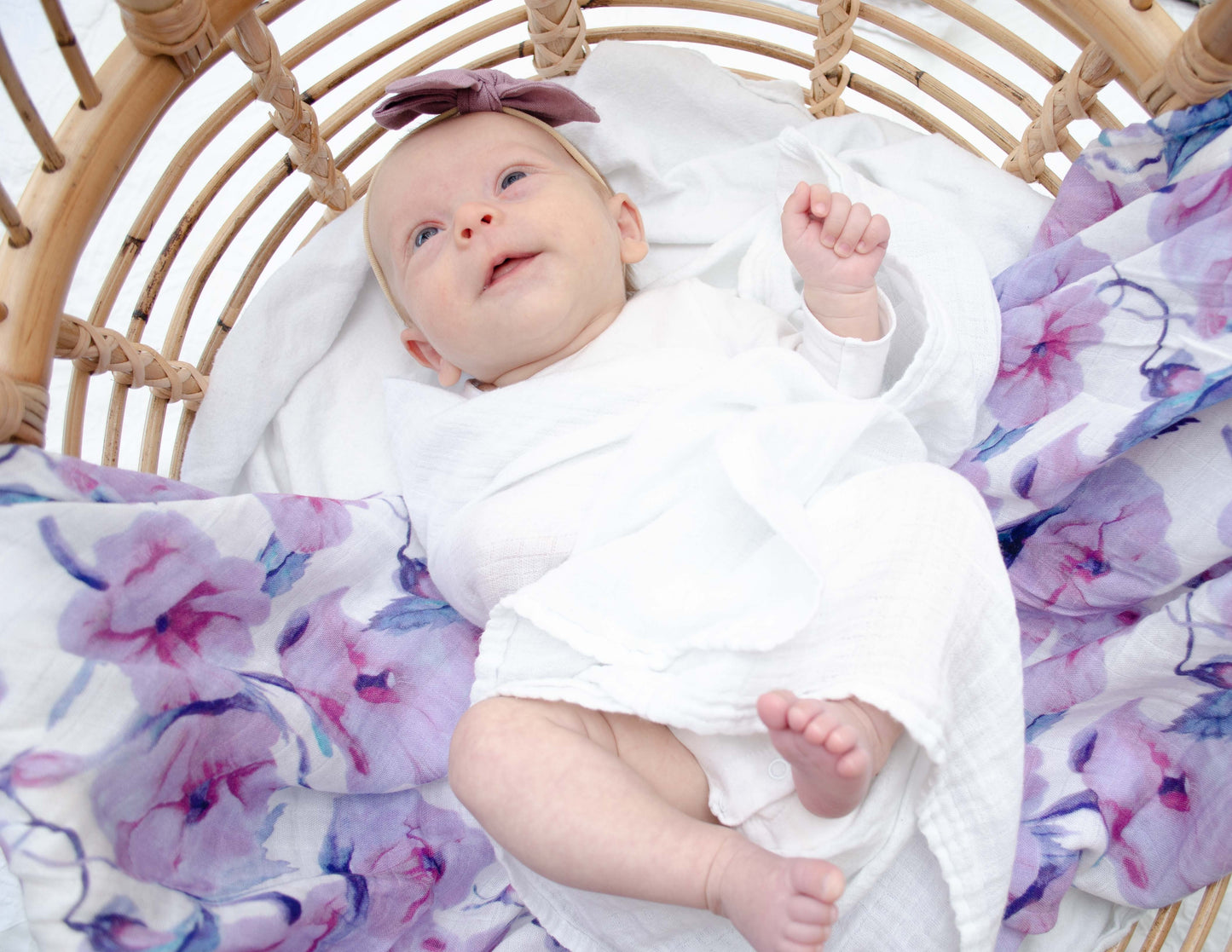 Bamboo Cotton Muslin Wrap - Blossom